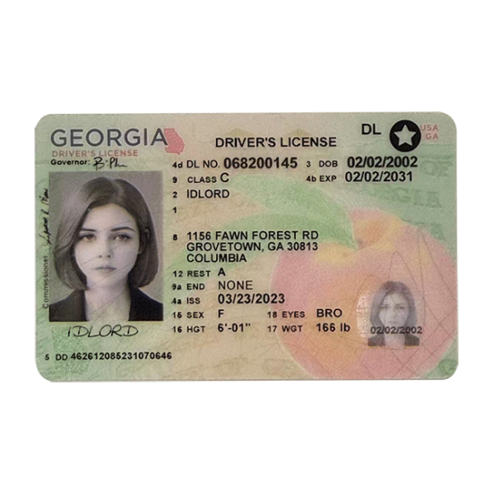 Georgia Fake id front side Georgia Fake id front side