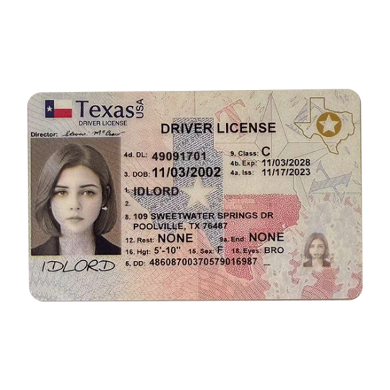Texas Fake id front side Texas Fake id front side